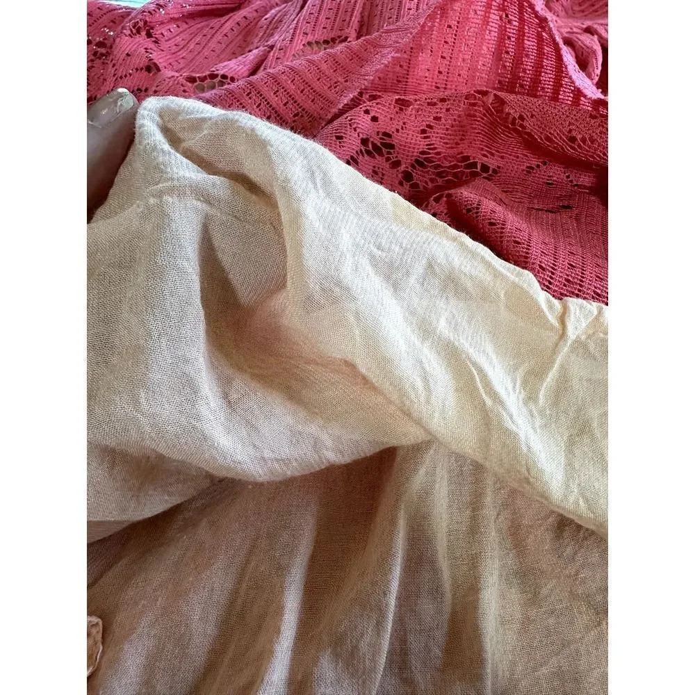 FREE PEOPLE Women's Rocco Floral Lace Sleeveless Mini Dress Pink Size 8